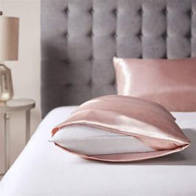 img 3 attached to 💤 Enhance Your Beauty Sleep with Blush Satin Pillow Cases - Set of 2, Queen Size (20x30 inch) Silk Pillowcase Covers for Hair and Skin - Silky Comfort, Reduce Irritation and Tame Frizzy Hair