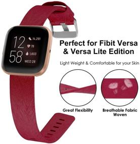 img 2 attached to Fabric Bands Compatible With Fitbit Versa/Versa 2/Fitbit Versa Lite For Women Men Woven Nylon Replacement Bands For Fitbit Versa Watch (Small Wearable Technology