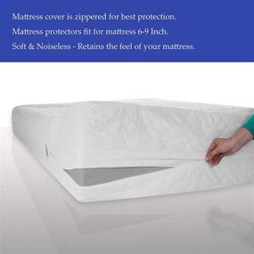 img 3 attached to 🛌 Waterproof Queen Size Continental Sleep Box Spring Protector Cover, Fits Mattress Size 10-13, White