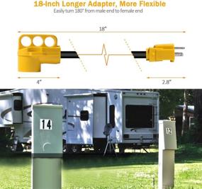 img 2 attached to 🔌 SnowyFox RV 15Amp to 50Amp Adapter: Innovative 180 Degree Bend Design, Easy Grip Handle, 18inches, 10AWG 125V/1875W - Power Up Your Camper with Ease!