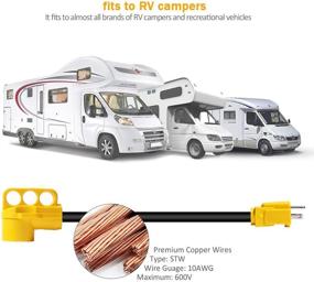 img 3 attached to 🔌 SnowyFox RV 15Amp to 50Amp Adapter: Innovative 180 Degree Bend Design, Easy Grip Handle, 18inches, 10AWG 125V/1875W - Power Up Your Camper with Ease!