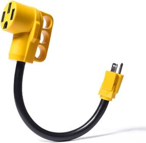 img 4 attached to 🔌 SnowyFox RV 15Amp to 50Amp Adapter: Innovative 180 Degree Bend Design, Easy Grip Handle, 18inches, 10AWG 125V/1875W - Power Up Your Camper with Ease!