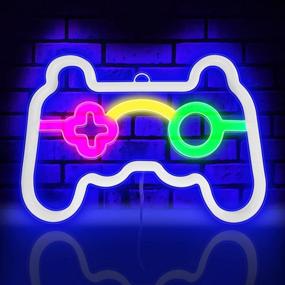 img 4 attached to 🎮 Gamepad Shape Neon Sign with LED Lights | Gamer Room Decor for Teen Boys | Bedroom Game Decoration | Console Neon Lights for Children's Gaming Room | Interior Game Room Decoration Gift