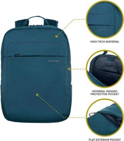 img 3 attached to TUCANO LUP Ultraslim Blue Backpack – Durable Technical Fabric for 13.3 in / 14in Laptops, MacBook Air & Pro 13 inch