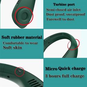 img 2 attached to Hand-Free Portable Bladeless Neck Fan 5000mAh Rechargeable, 360° Cooling, Ideal Gift by BESTLA