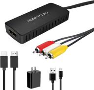 🔌 hdmi to rca converter adapter | supports pal/ntsc | ps4, xbox, switch, tv stick, roku, fire stick, blu-ray, dvd player logo