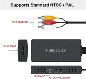 img 2 attached to 🔌 HDMI to RCA Converter Adapter | Supports PAL/NTSC | PS4, Xbox, Switch, TV Stick, Roku, Fire Stick, Blu-Ray, DVD Player