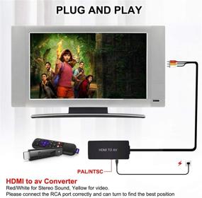 img 3 attached to 🔌 HDMI to RCA Converter Adapter | Supports PAL/NTSC | PS4, Xbox, Switch, TV Stick, Roku, Fire Stick, Blu-Ray, DVD Player