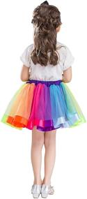 img 3 attached to 🌈 Buenos Ninos Girls' Colorful Lined Rainbow Tutu Ballet Dance Skirt with Layered Ruffles