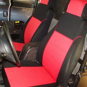 img 3 attached to 🖤 GEARFLAG Neoprene Seat Cover Set - Custom Fit for 2003-2006 Jeep Wrangler TJ/LJ - Full Set (Front + Rear Seats) - Red/Black