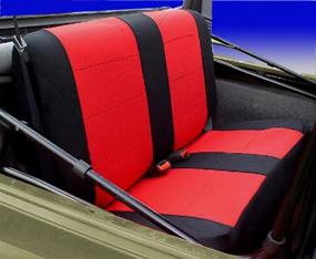 img 2 attached to 🖤 GEARFLAG Neoprene Seat Cover Set - Custom Fit for 2003-2006 Jeep Wrangler TJ/LJ - Full Set (Front + Rear Seats) - Red/Black