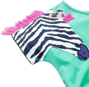 img 2 attached to Charming Girl Cotton Long Sleeve Dress: Playful Casualwear with Cartoon Appliques and Striped Jersey