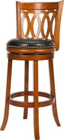 img 3 attached to 🪑 Safavieh Home Collection Dark Oak and Black Leather Swivel Bar Stool - 29-inch Height