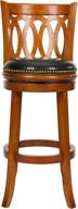 🪑 safavieh home collection dark oak and black leather swivel bar stool - 29-inch height логотип