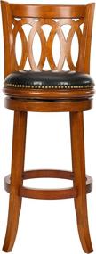 img 4 attached to 🪑 Safavieh Home Collection Dark Oak and Black Leather Swivel Bar Stool - 29-inch Height