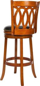 img 2 attached to 🪑 Safavieh Home Collection Dark Oak and Black Leather Swivel Bar Stool - 29-inch Height