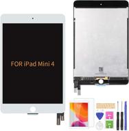 a-mind ipad mini 4 screen replacement: lcd display + touch digitizer assembly for a1538 a1550 (white) with tool kit & screen protector logo