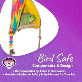img 2 attached to 🐦 Super Bird Creations SB473 Sheltering Peekaboo Perch Tent: Colorful Beads, Bell | Small Size, 10” x 4” x 4.5”
