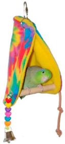 img 4 attached to 🐦 Super Bird Creations SB473 Sheltering Peekaboo Perch Tent: Colorful Beads, Bell | Small Size, 10” x 4” x 4.5”