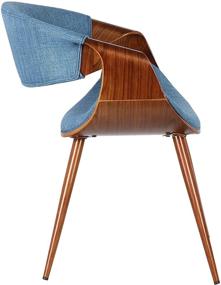 img 1 attached to Stylish Armen Living Butterfly Dining Chair: Blue Fabric & Walnut Wood Finish