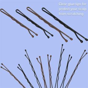 img 3 attached to Bobby Pins Assorted Sizes with Clear Storage 💇 Box - 200 Pieces, Black and Brown Hair Styling Pins