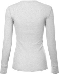 img 2 attached to MixMatchy Womens Sleeve V Neck Thermal Women's Clothing and Lingerie, Sleep & Lounge