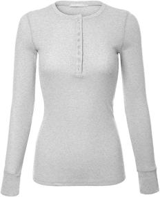 img 4 attached to MixMatchy Womens Sleeve V Neck Thermal Women's Clothing and Lingerie, Sleep & Lounge