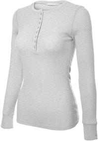 img 3 attached to MixMatchy Womens Sleeve V Neck Thermal Women's Clothing and Lingerie, Sleep & Lounge