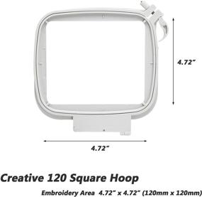 img 3 attached to 🧵 SewTech Embroidery Hoop for Husqvarna Viking, Designer Diamond Deluxe, Ruby Royale, Topaz, Pfaff Creative Sensation Vision, and more - Splendid Square 4.7x4.7 inch (120x120 mm) Sewing Embroidery Machine Hoops