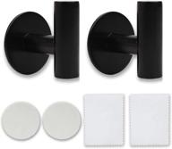 sharewin adhesive towel hooks: stylish matte black coat rack for bathroom and kitchen - set of 2 logo