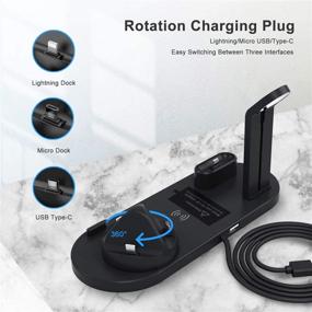 img 1 attached to 🔌 Upgraded 6-in-1 Wireless Charger Stand with Qi Charging for iPhone 12/11/Pro/Max/XS/Max/XR/XS/X, AirPods Pro/3/2/1, and iWatch 6/SE/5/4/3/2/1 (No iWatch Charging Cable Included)