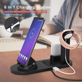 img 2 attached to 🔌 Upgraded 6-in-1 Wireless Charger Stand with Qi Charging for iPhone 12/11/Pro/Max/XS/Max/XR/XS/X, AirPods Pro/3/2/1, and iWatch 6/SE/5/4/3/2/1 (No iWatch Charging Cable Included)