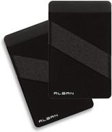 alban rfid blocking cell phone wallet with finger strap - stick-on credit card holder, 2 pack, black (right hand) logo