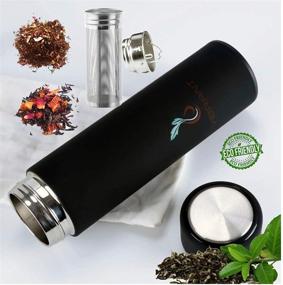 img 4 attached to 🌍 Versatile Travel Mug: Tea Infuser Bottle, Insulated HOT Coffee Thermos, Cold Fruit Infused Water Flask - Food Grade Leak Proof Tumbler - Double Wall Stainless Steel 16.9 oz