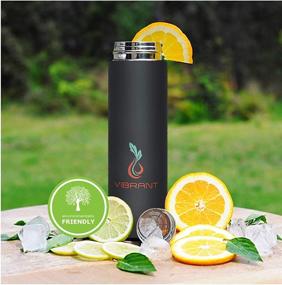 img 1 attached to 🌍 Versatile Travel Mug: Tea Infuser Bottle, Insulated HOT Coffee Thermos, Cold Fruit Infused Water Flask - Food Grade Leak Proof Tumbler - Double Wall Stainless Steel 16.9 oz