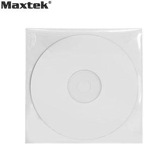 img 1 attached to 📀 Maxtek Clear Transparent CPP Plastic CD DVD Sleeves Envelope Holder - Pack of 100 with 100 Micron Thickness
