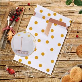 img 2 attached to Gold Dot Drawstring Gift Bags: 50 Pcs Candy Cookies Plastic Treat Bags for Birthday Party, Wedding Gift, or Party Favor Snack Wrapping