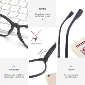 img 1 attached to K KENZHOU Blue Light Blocking Glasses 1 Pack - Computer and Gaming Glasses for UV Light, Anti Glare, and Eyestrain Relief - Unisex/Men/Women with Spring Hinges (Matte Black)