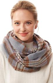 img 2 attached to Buffalo Plaid Tartan Checker Infinity Women's Accessories and Scarves & Wraps