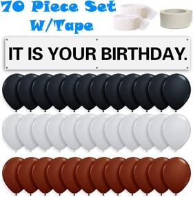 img 4 attached to 🎉 Dwight Schrute The Office Birthday Banner Set - 70 PCs with 66 12" Brown, Gray, & Black Balloons + White Crepe Streamer Rolls + Tape