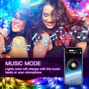 img 1 attached to 🎶 Transform Your Space with 50ft Music Sync Color Changing LED Strip Lights, APP-Controlled with Bluetooth Remote - Perfect for Bedroom, Kitchen, Home Party Decoration