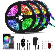 🎶 transform your space with 50ft music sync color changing led strip lights, app-controlled with bluetooth remote - perfect for bedroom, kitchen, home party decoration логотип