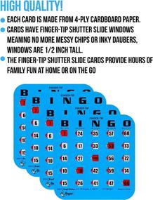 img 2 attached to 🔵 Regal Games - Easy-to-Read Finger-Tip Shutter Slide Bingo Cards (25 Pack, Blue)