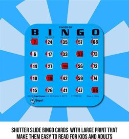 img 3 attached to 🔵 Regal Games - Easy-to-Read Finger-Tip Shutter Slide Bingo Cards (25 Pack, Blue)