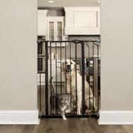 🚪 carlson extra tall walk through pet gate: 4-inch extension kit, small pet door, pressure mount and wall mount options - black (4-pack) logo