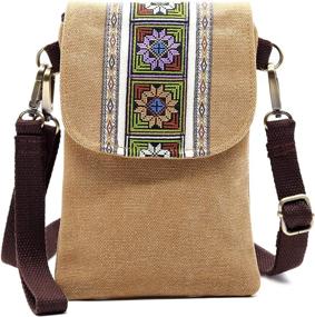 img 4 attached to 👜 Армейской зелени винтажный вышитый плечевой сумочка на запястье для женщин - кошельков