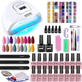 img 4 attached to 💅 JODSONE Gel Nail Polish Kit: 18 Colors Set with UV Light, Manicure Tools, and Nail Art Glitters - Perfect Gift for Women