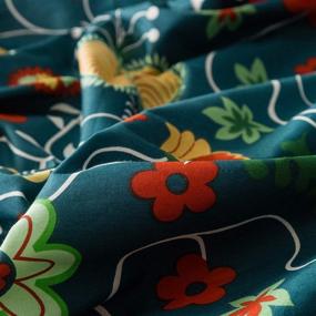 img 2 attached to 🌻 SUSYBAO 3-Piece King Size Duvet Cover Set: Colorful Red Sunflowers Cactus Paw Floral Bedding for Luxury Comfort with Zipper Ties and 100% Natural Cotton Material