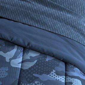 img 1 attached to 🛏️ Dream Factory Easy-Wash Super Soft Comforter Bedding, Full Size, Blue Geo Camo