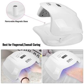 img 1 attached to 💅 Colleer 54W UV LED Gel Nail Lamp with Quick-Drying Polish Dryer, Dual LED UV Beads, Portable Cure Gel Nail Polish Machine, 4 Timer Settings - White